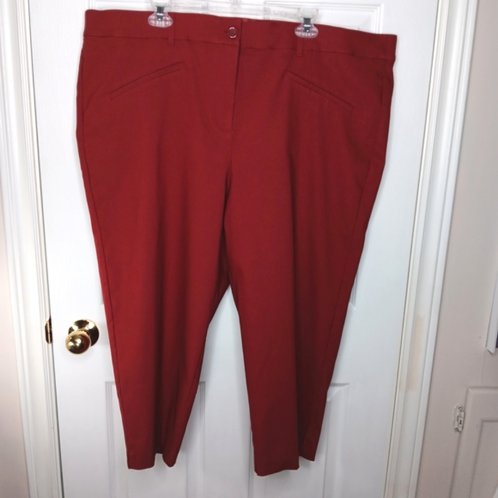 TNL Mode Red Capris Plus Size 26 Stretch Capri Pants Cropped